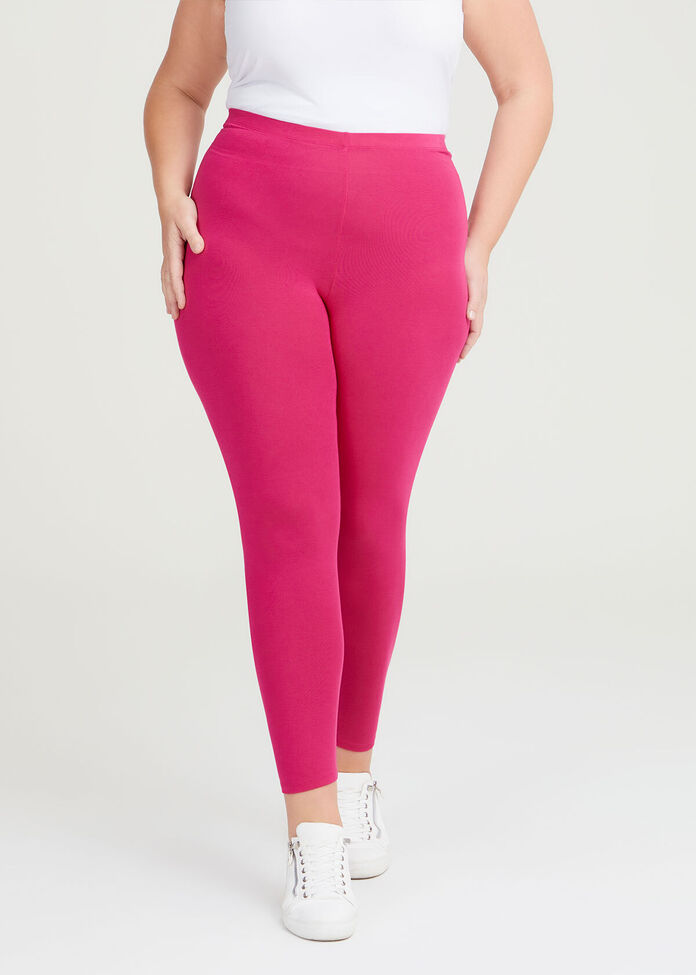 Shop Plus Size Bamboo Breezy 7/8 Legging in Red, Sizes 12-30