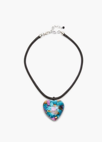 Resin Foil Heart Necklace