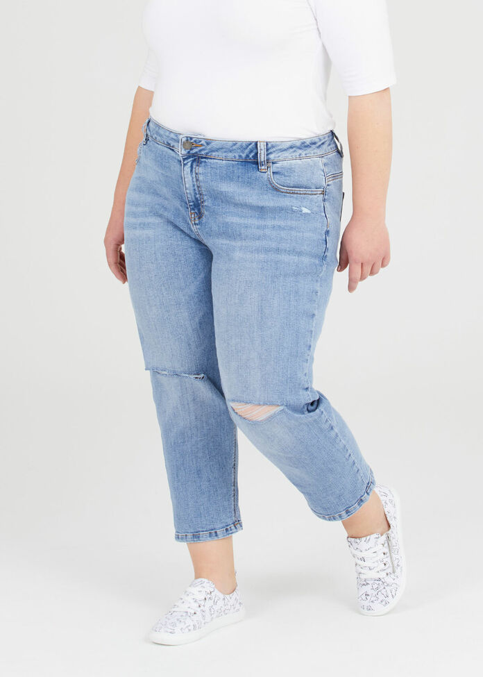 Coolmax Ripped Mom Jeans, , hi-res