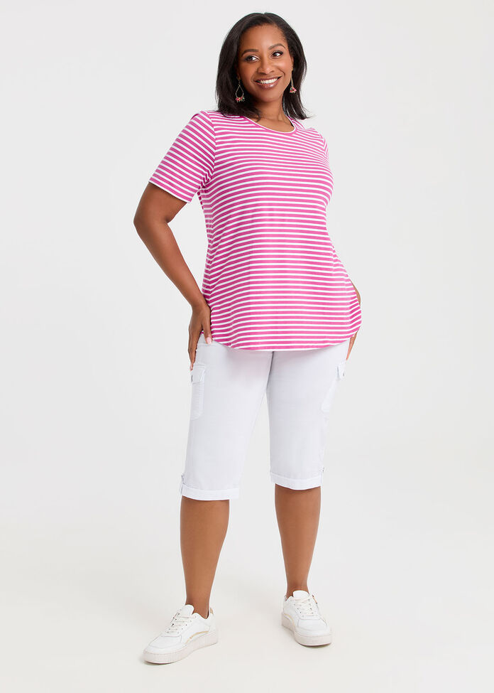 Good Earth Australian Cotton Stripe T-shirt, , hi-res