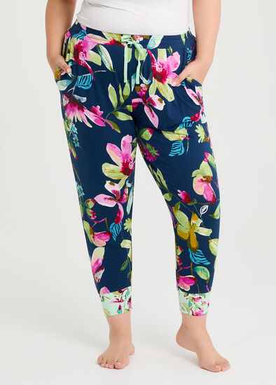 Plus Size Bamboo Floral Night Pj Pant