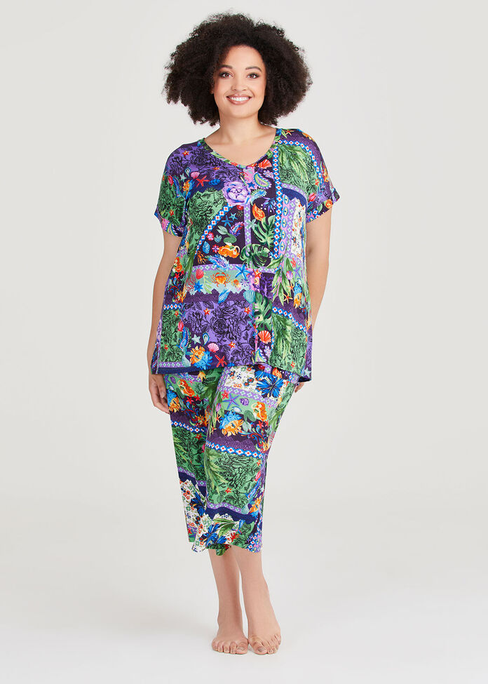 Shop Plus Size Bamboo Patchwork Pyjama Top in Multi | Taking Shape AU