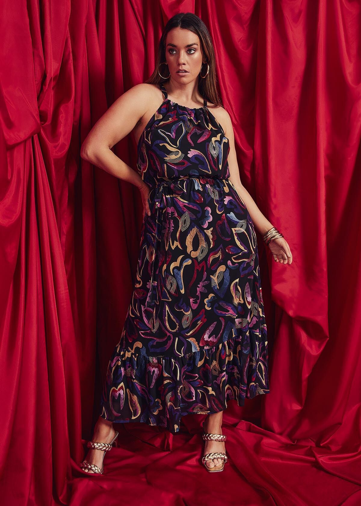 Halter cocktail online dress chiffon