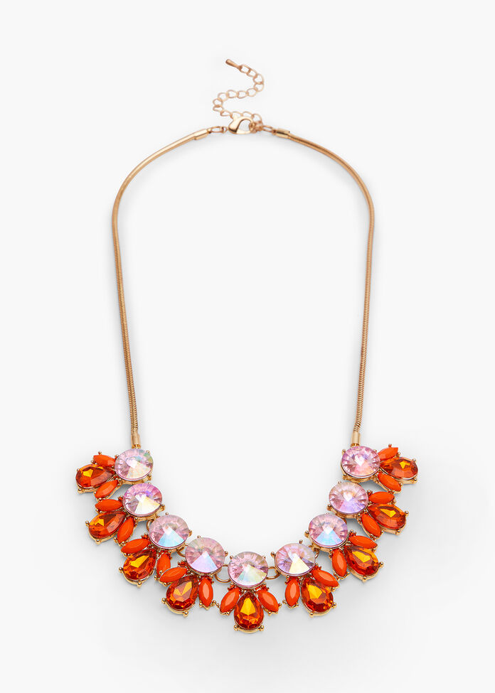 Pretty Crystal Statement Necklace, , hi-res