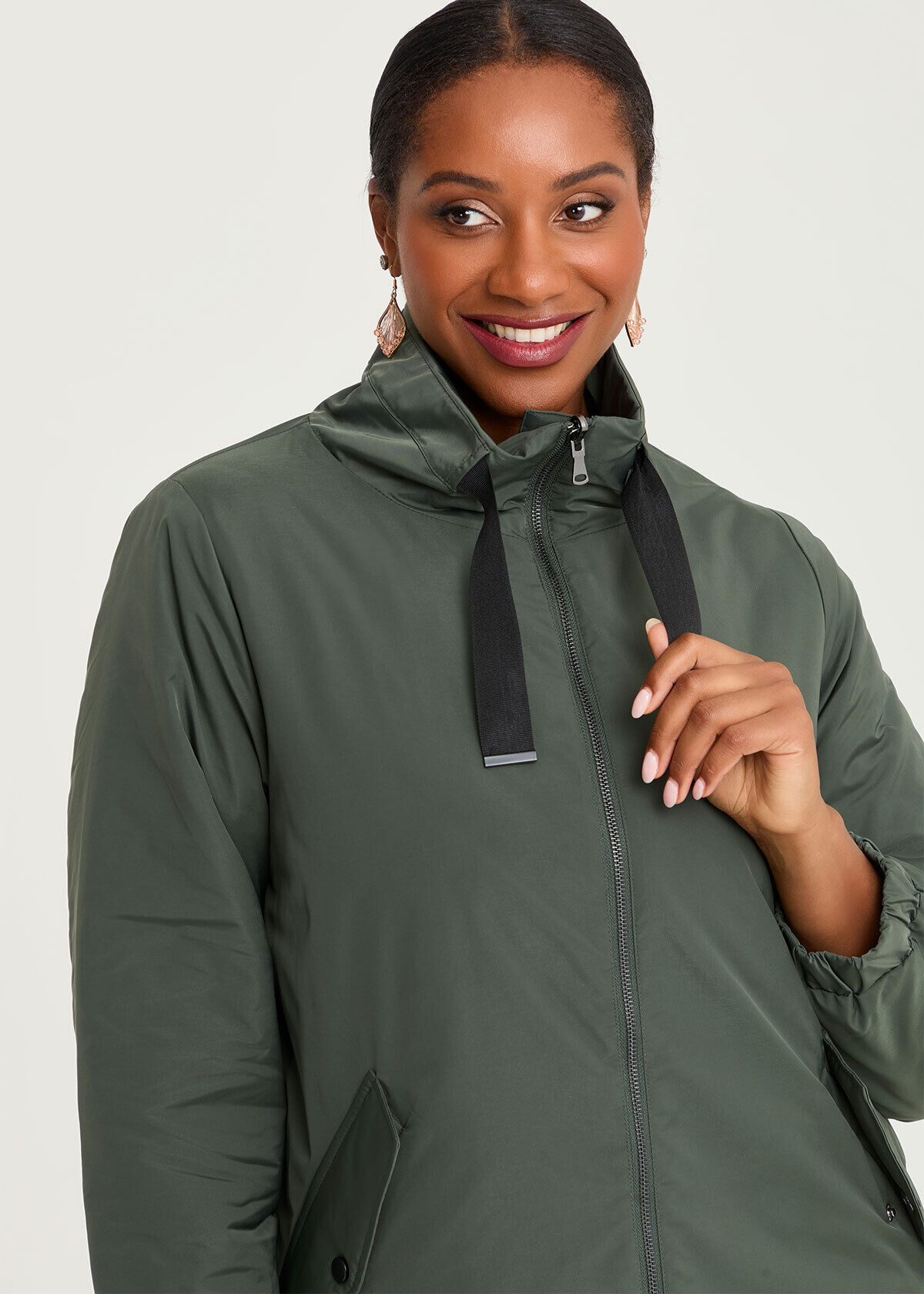 Shop Plus Size Reversible Ivy Shower Resist Jacket, Multi | Taking