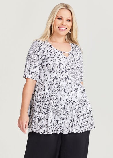 Plus Size Tier Bamboo Foil Crush Top