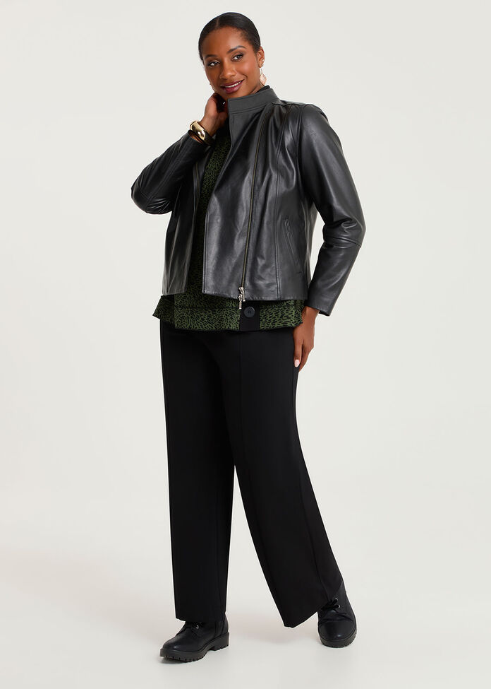 Reine Textured Top, IVY GREEN/BLACK, hi-res