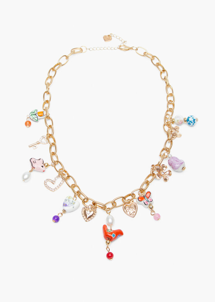 Charm Statement Necklace, , hi-res