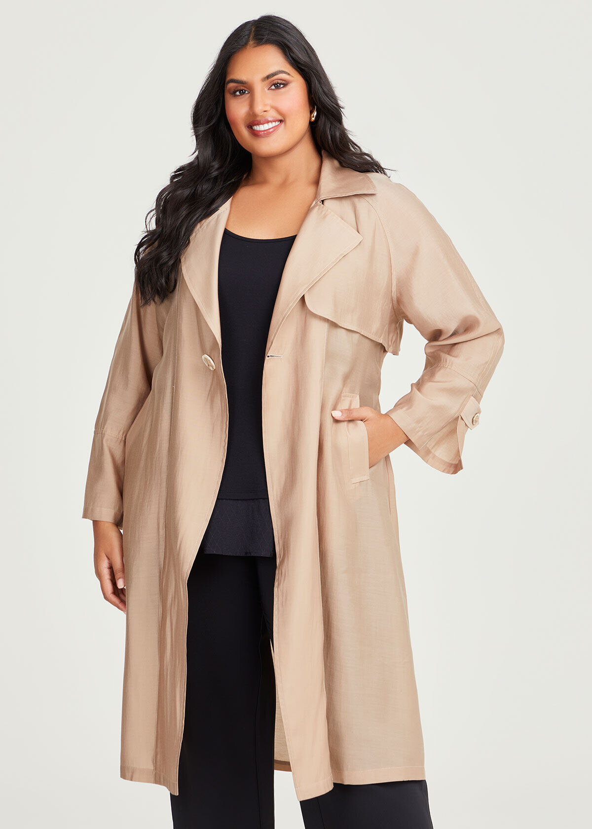 Plus Size Light Natural Trench Coat Sizes 12 30 Taking Shape