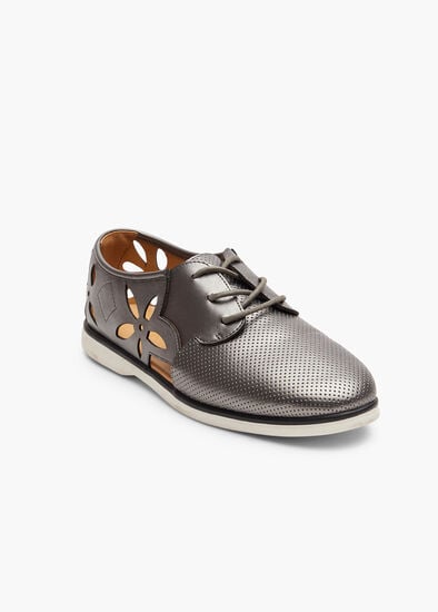 Plus Size Flower Lasercut Brogue