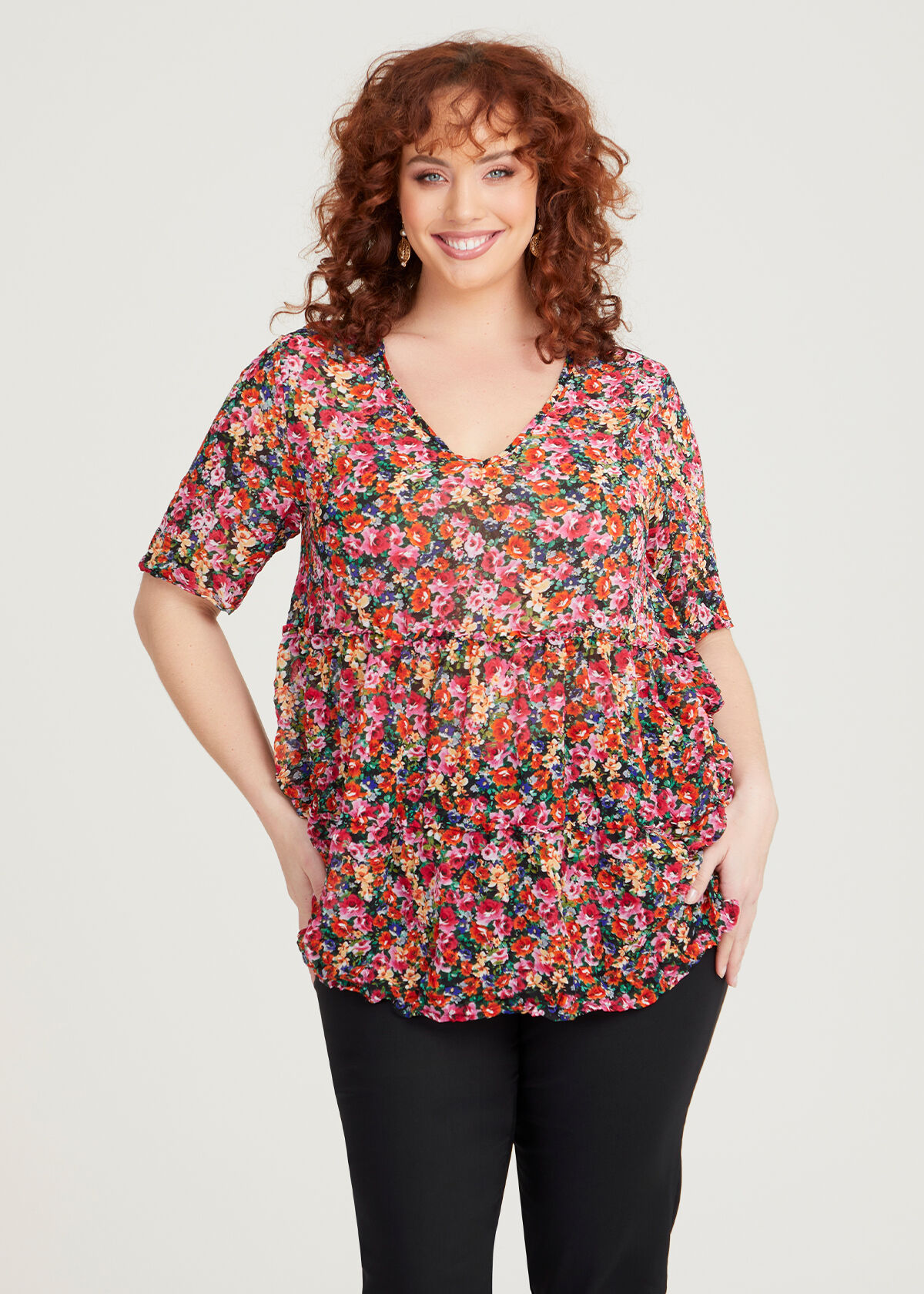 Chiffon tops for plus size ladies new arrivals