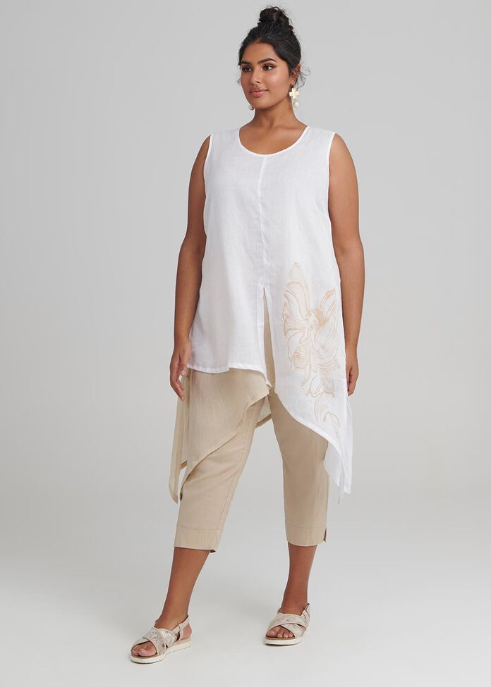 Linen Crop Pant, , hi-res