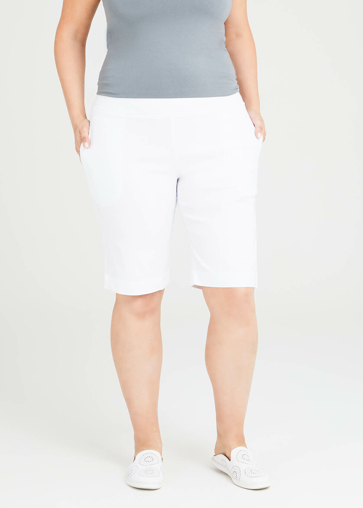 Women's plus size white shorts store