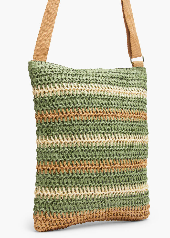 Raffia Stripe Bag, , hi-res