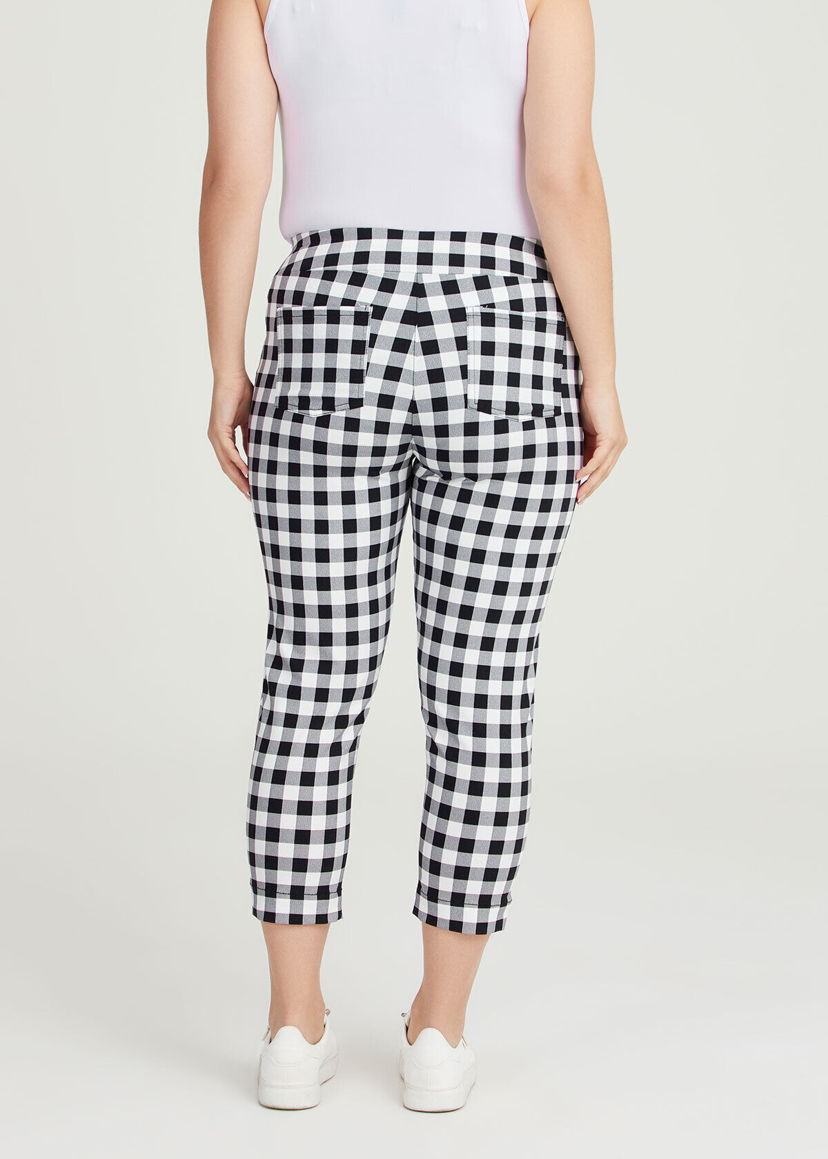 Gingham stretch pants sale
