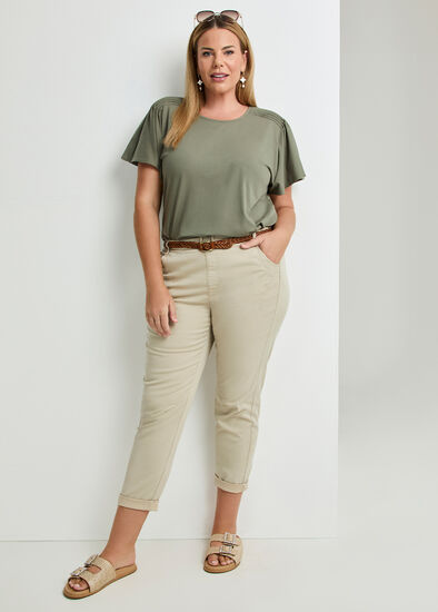 Plus Size Pintuck Flutter Outfit