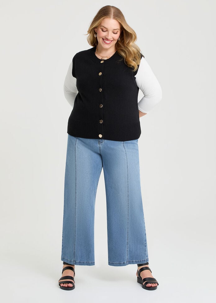 Button Through Vest, , hi-res