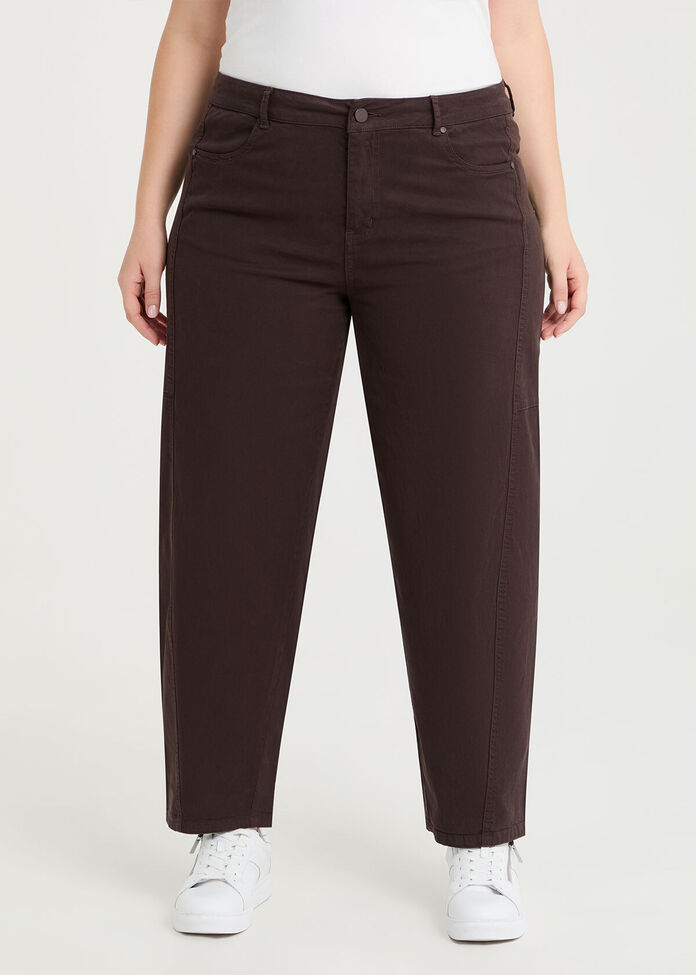 Curved Seam Barrel Jean, , hi-res