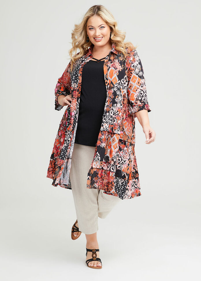 Shop Plus Size Ria Natural Shirt Dress, Multi Taking Shape NZ