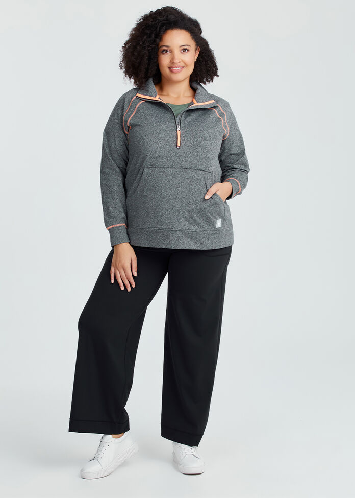 Mock Neck Zip Tunic, , hi-res