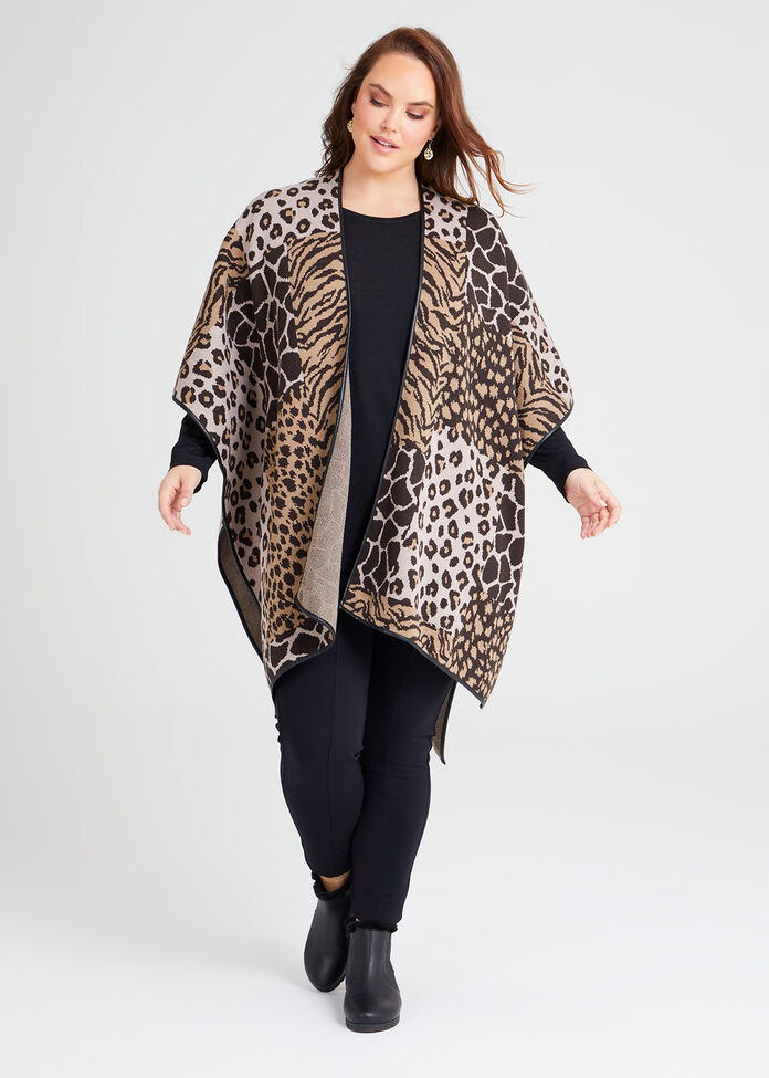 Animal Jaquard Cape, , hi-res