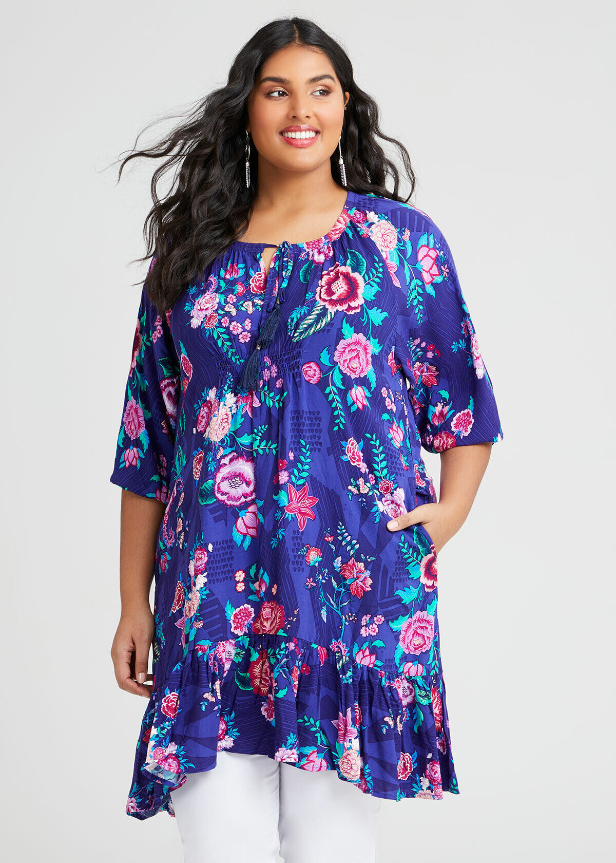 plus size floral tunics