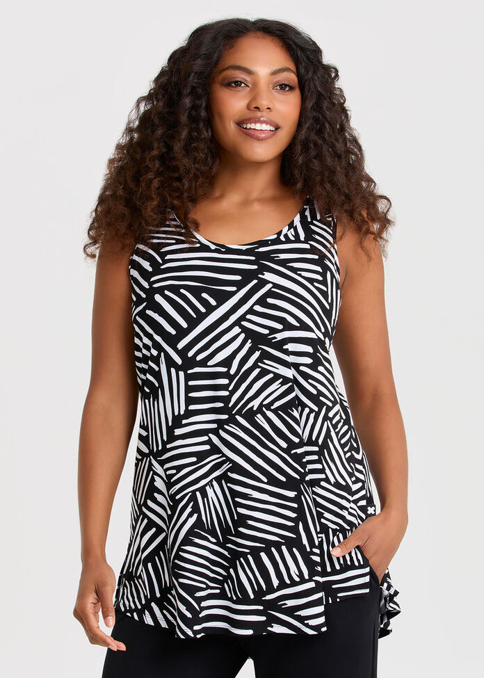 Natural Duet Abstract Tank, PRINT, hi-res