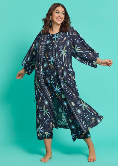 Plus Size Ettavee Palm Kimono