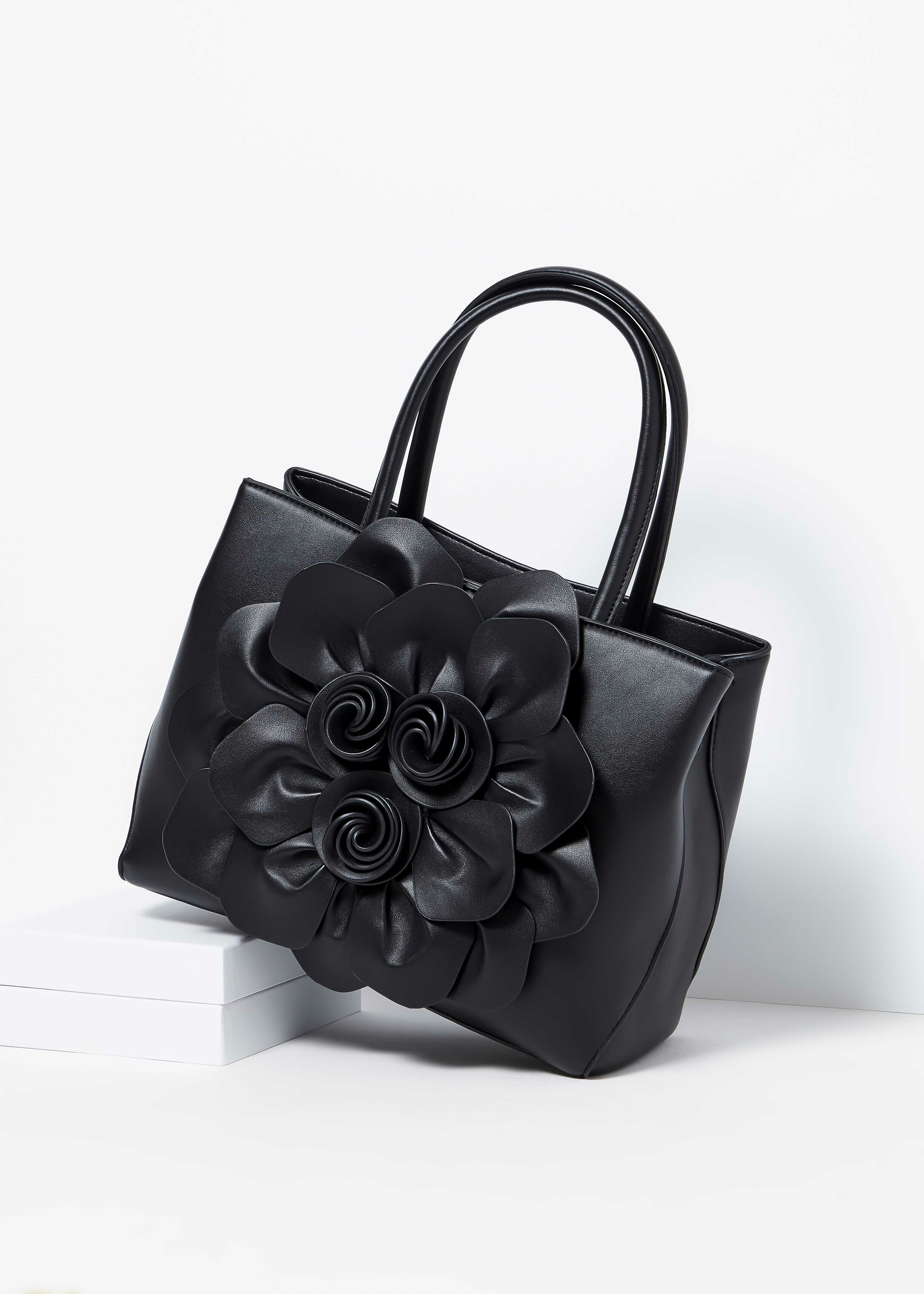 Black outlet flower purse
