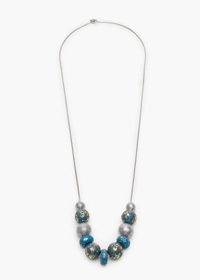 Plus Size Polymer Teal Tones Clay Necklace