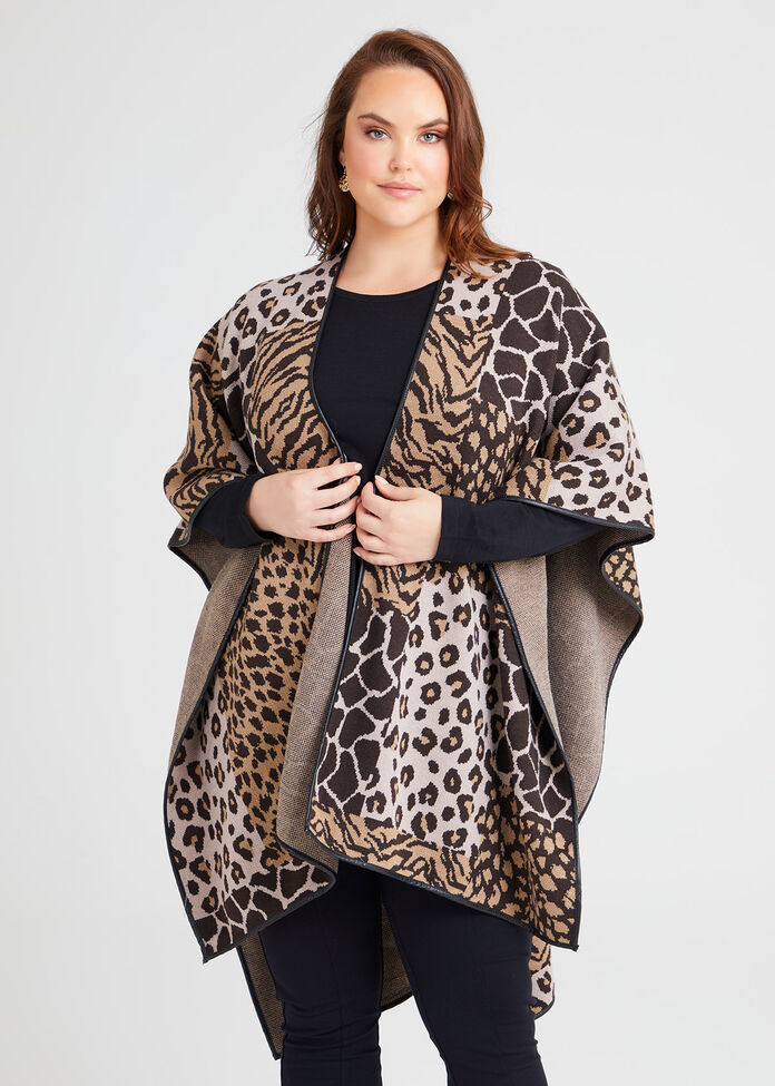 Animal Jaquard Cape, , hi-res
