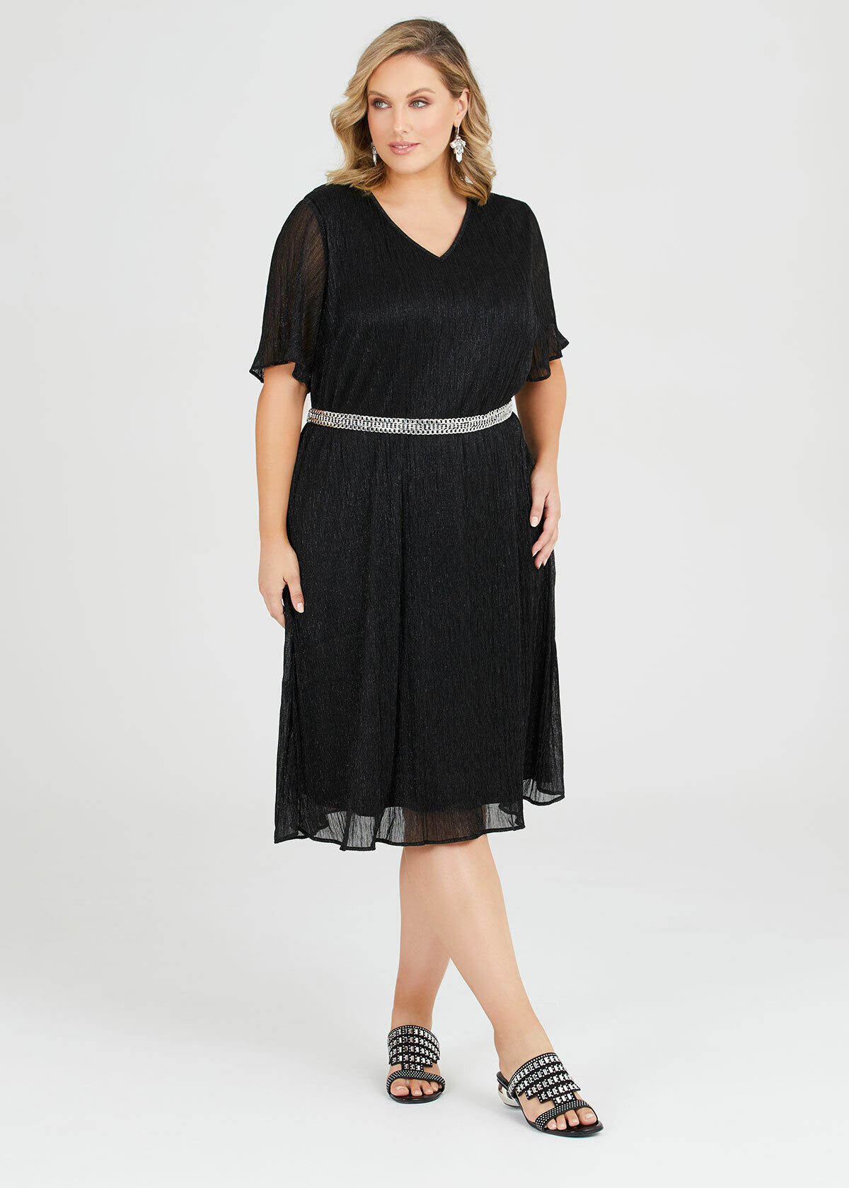 plus size silver chain belt