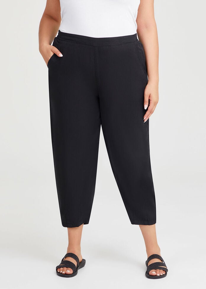 Lyocell Lantern Crop Pant, , hi-res