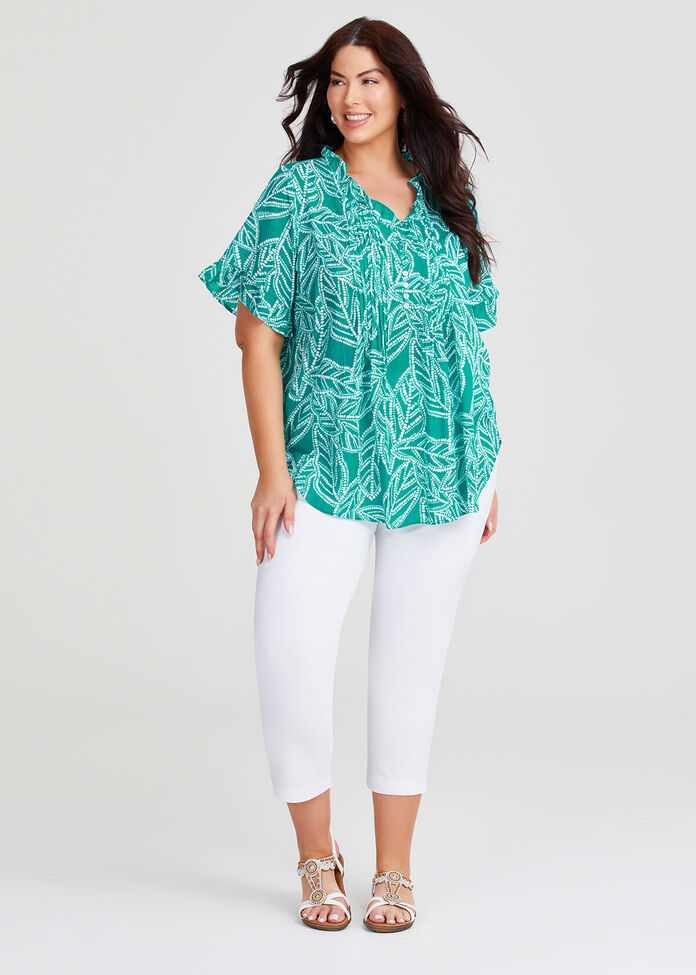 Shop Plus Size Natural Pleat Detail Top in Green | Taking Shape AU