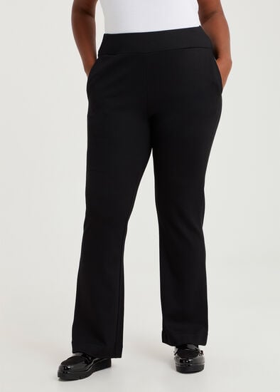 Plus Size Tall Bootleg Natural Ponte Pant