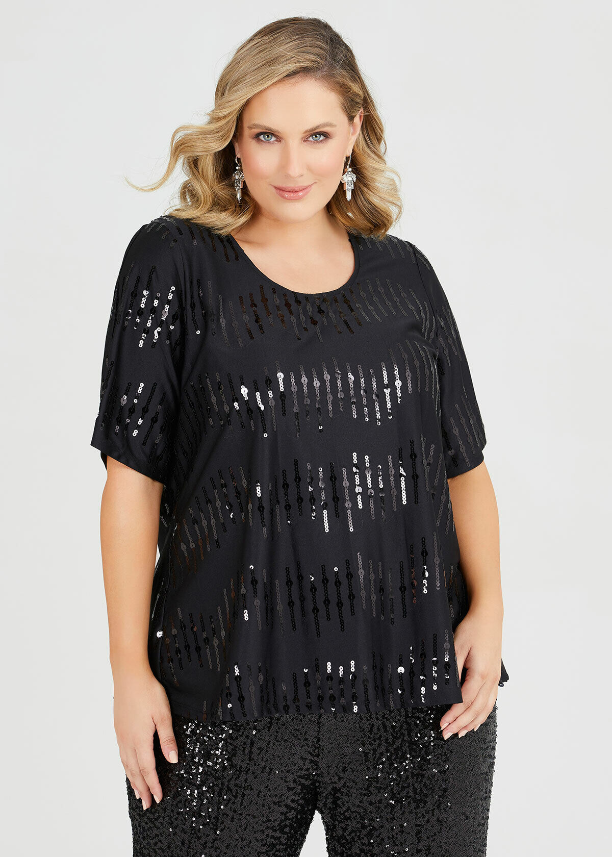 sparkly plus size tops