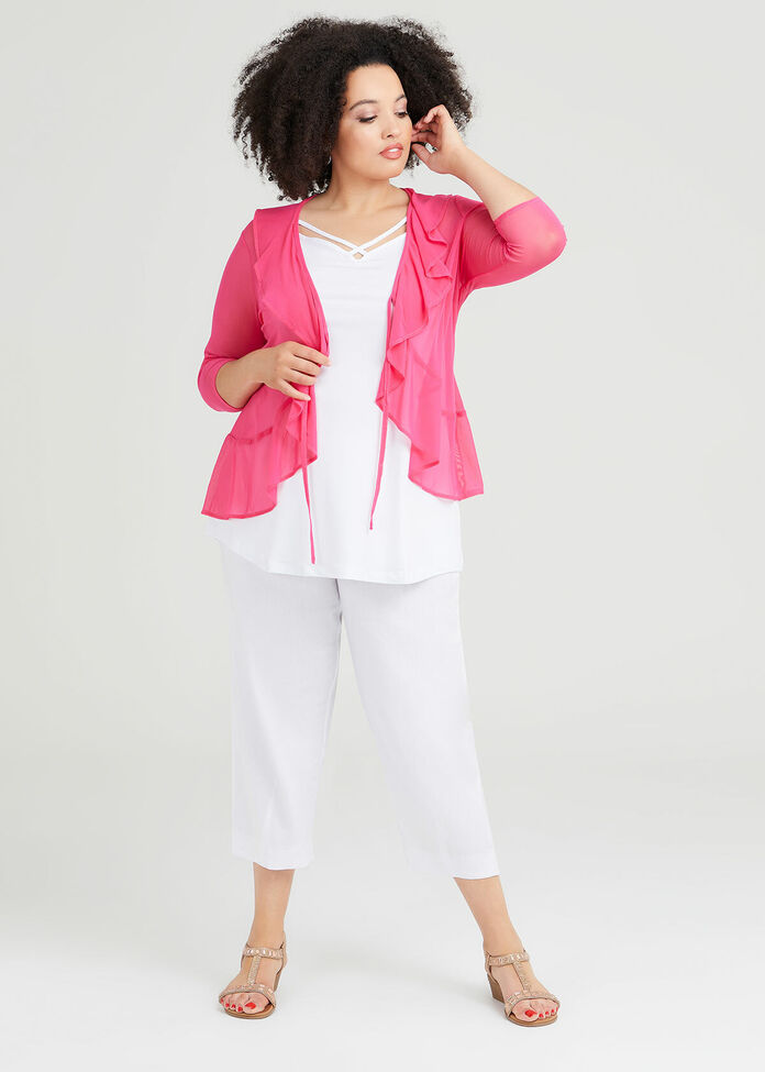 Shop Plus Size Linen Stretch Ana Crop Pant in White Sizes 1230 Taking Shape NZ