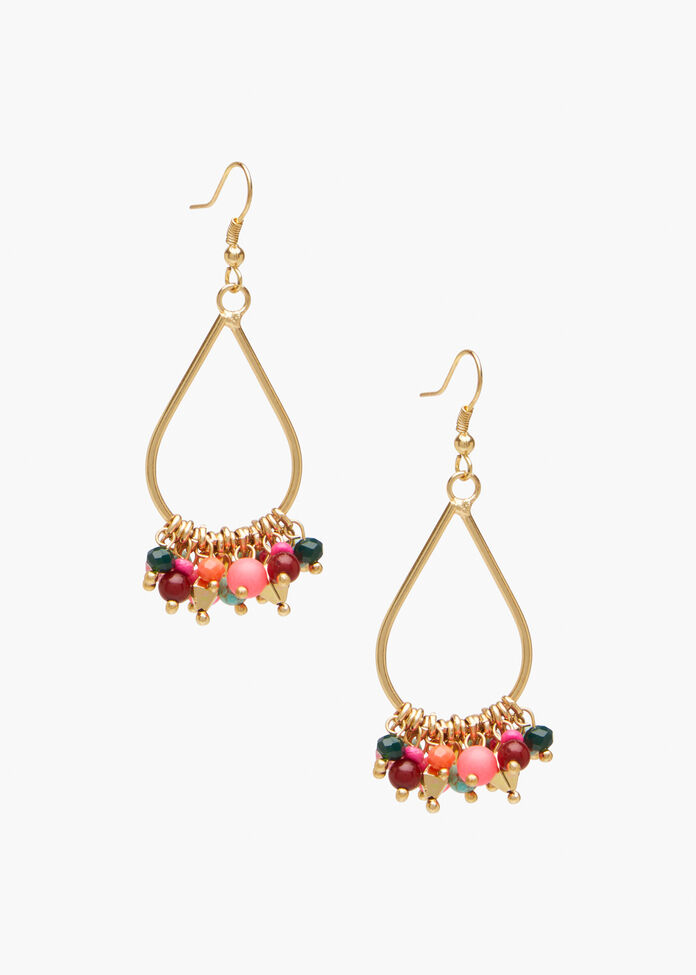 Beaded Teardrop Earrings, , hi-res