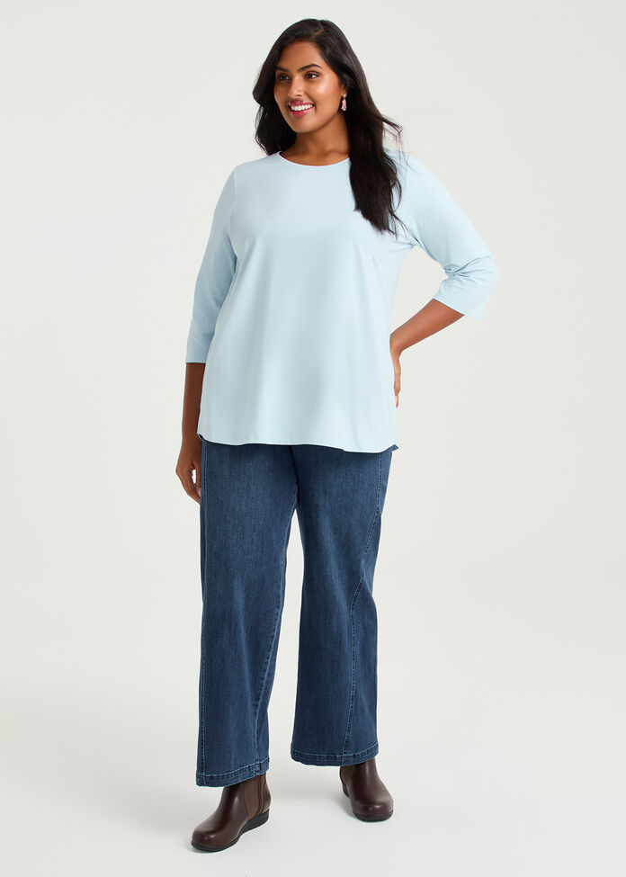 Good Earth Australian Cotton 3/4 T-Shirt, , hi-res
