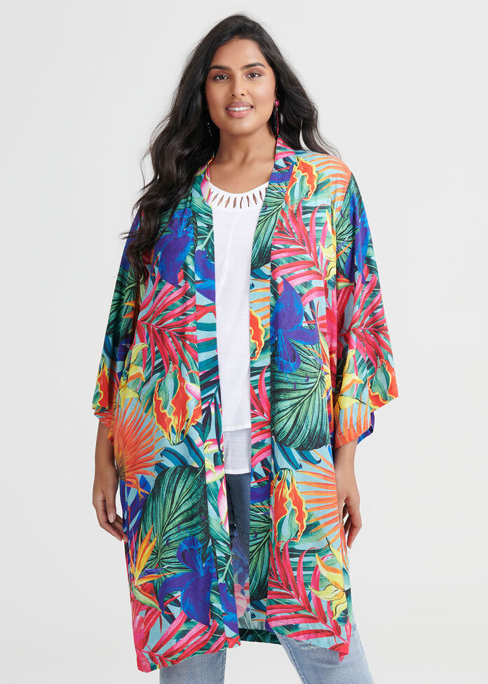Natural Tropical Kimono, , hi-res
