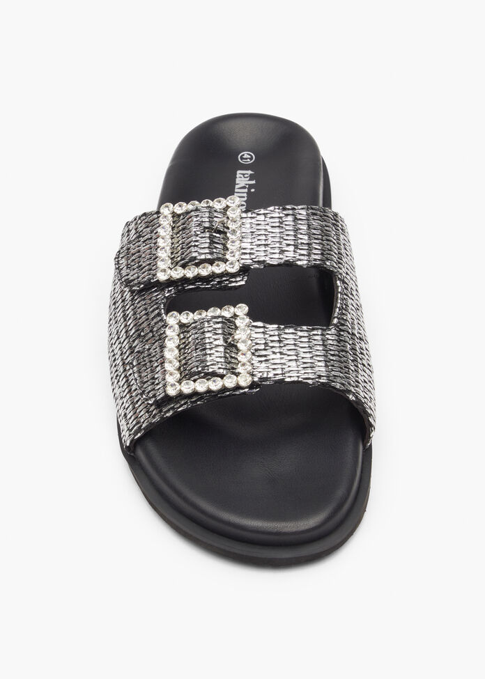 Raffia Slide Sandal, , hi-res