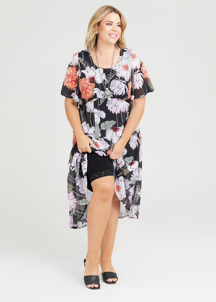 Shop Plus Size Embroidered Peony Maxi Dress, Multi