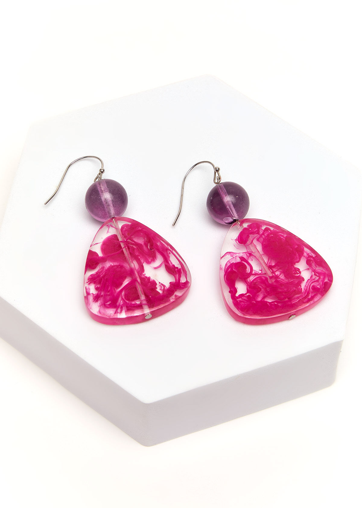 Resin bead sales earrings