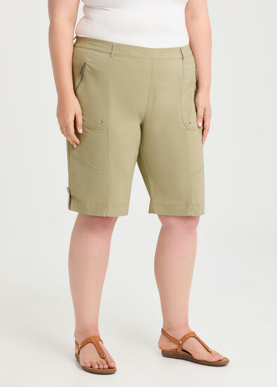 Plus Size Zip Pocket Cargo Short
