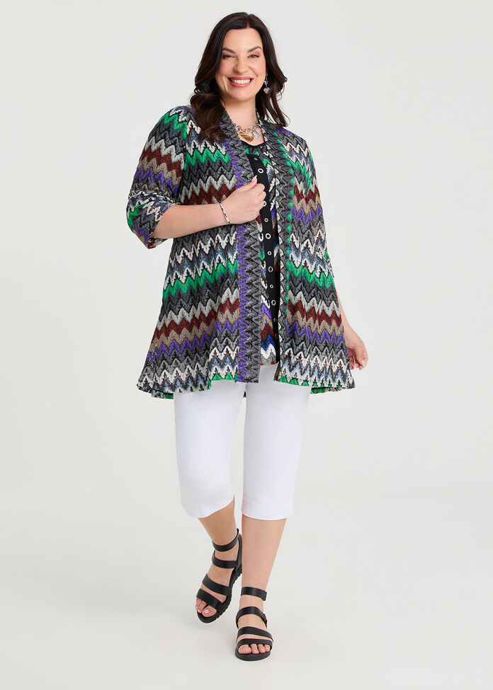 Chevron Lace Natural Spliced Tunic, , hi-res
