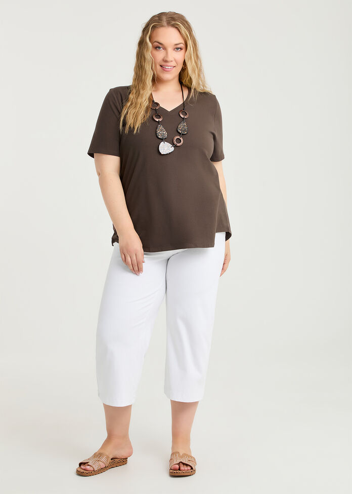 Good Earth Australian Cotton V-neck T-shirt, , hi-res
