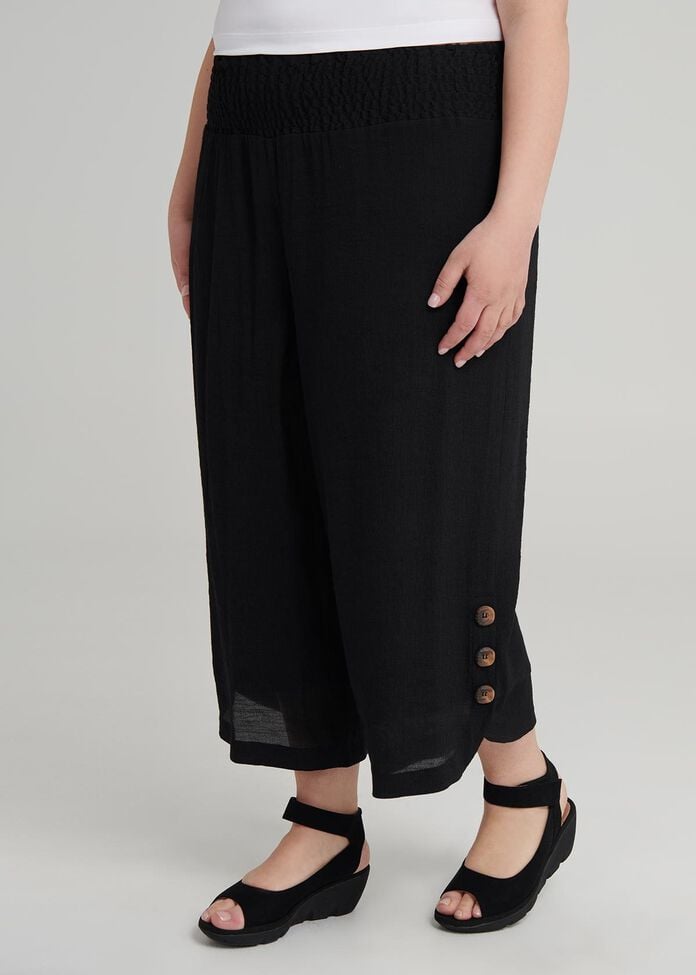 Petite Button Crop Pant, , hi-res