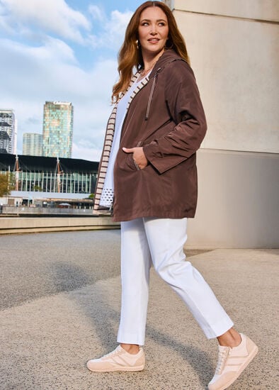 Plus Size Zip Reversible Wind Jacket