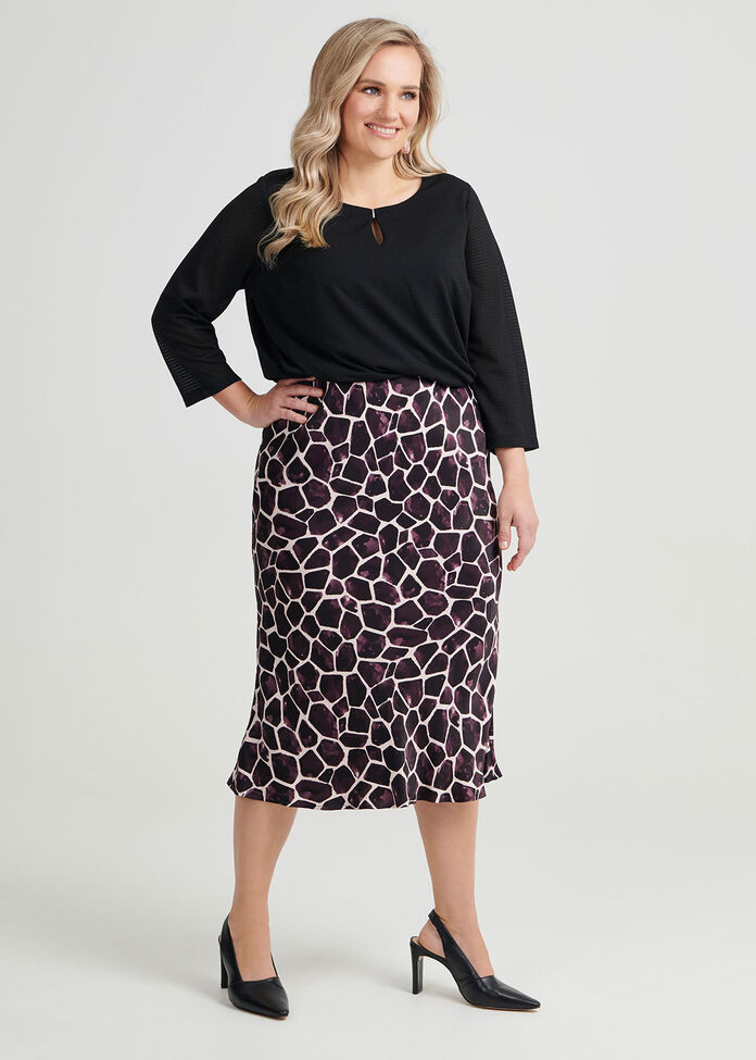 Chloe Giraffe Print Skirt, , hi-res