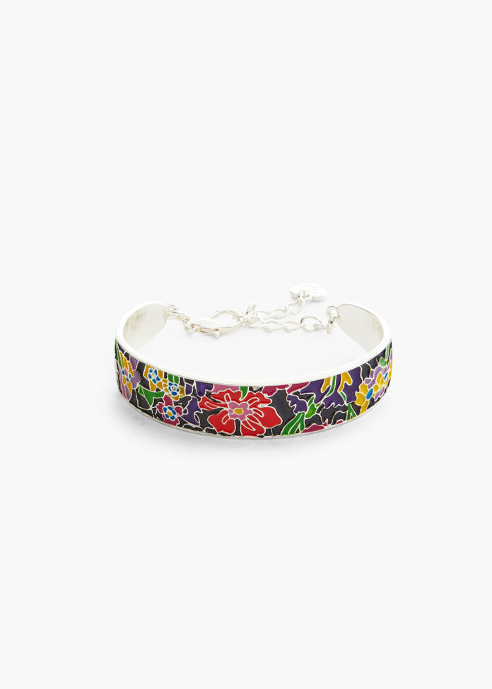 Enamel Floral Bracelet, , hi-res